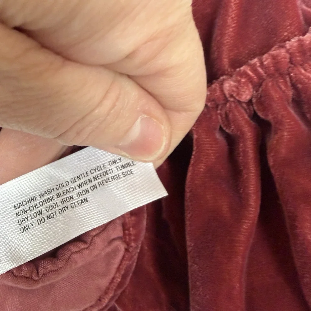 Banana‎ Republic Baby Top Velvet Ruffle Sleeves Hem Rust Color Princess 3-6 Mo